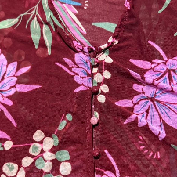 NWOT Free People 'Of Paradise' floral mesh top - Picture 5 of 8